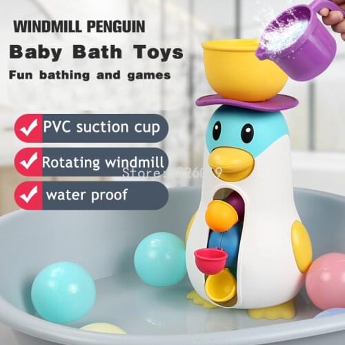 Bath Toys Cute Duck Waterwheel Elephant Baby Shower Toys Baby Play Water Toys Faucet Bathing Water Spray Tool Toys for Children