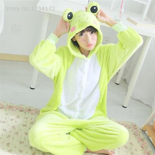 Kigurumi Frog Animal Onesies Pajamas Cartoon Costume Cosplay Pyjamas Adult Onesies Party Dress Halloween Pijamas