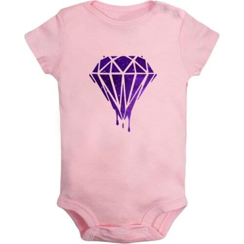 Bleeding Melting Dripping Galaxy Diamond Printed Newborn Baby Girl Boys Clothes Short Sleeve Romper Outfits 100% Cotton