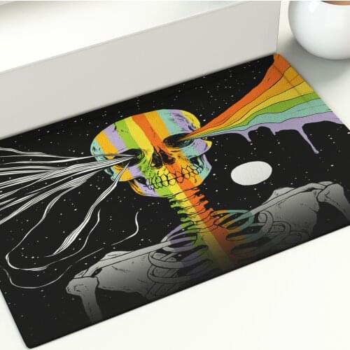 Skull Carpet Home Living Room Bedroom Decoration Large Area Soft Rugs Flower and Color Skull Print Floor Mat