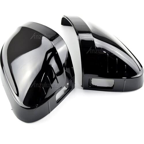 Car Rearview Mirror Caps for Audi A4 S4 B9 A5 S5 Avant Allroad Quattro 2017-2019 Replace Side Mirror Covers Caps Bright black