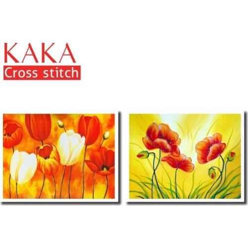 Cross stitch kits,Embroidery needlework sets with printed pattern,11CT-canvas for Home Decor Painting,Flowers Full NCKF009