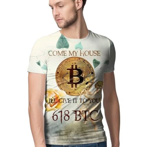 2021 Latest Design Mens T-shirt Bitcoin Humor Letter Printing Funny Sentences 3d Printed T-shirt Men and Women Tees Btc Series