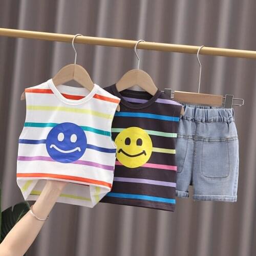 New Baby Clothes Boys Sport Set Summer Children Clothing Sleeveless Outfits Toddler Infant Kids 1 2 3 4 5 Years Children Clothes