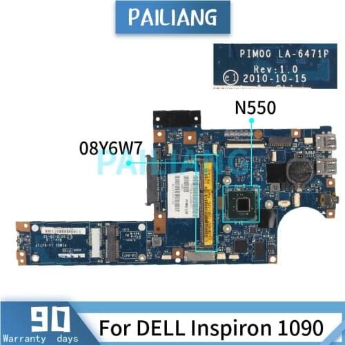 PAILIANG Laptop motherboard For DELL Inspiron 1090 N550 Mainboard LA-6471P 08Y6W7 SLBXF DDR3 TESTED