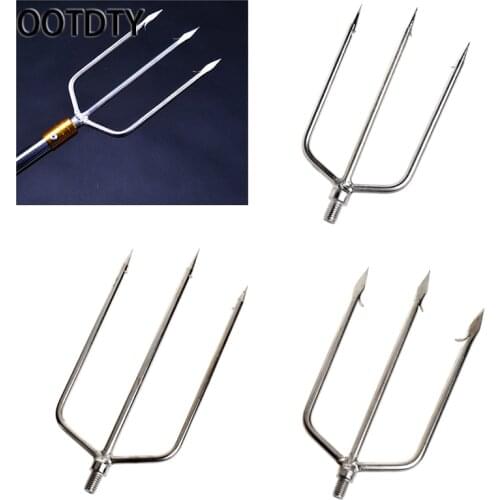 OOTDTY Fishing Stainless Steel Prong Harpoon Fish Fork Fishing Ice Breaker Accessory Tackle Tool