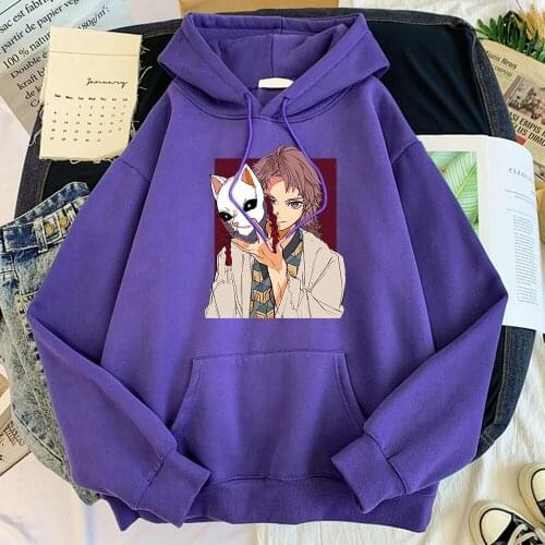 Hoodies MenS Anime Demon Slayer Sabito Printing Sweatshirts Male Womes Big Size Loose Japanese Soft Harajukua All-Match Moletom