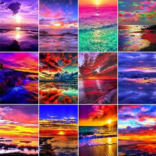 Yumeart DIY 5D Diamond Painting Landscape Cross Stitch Diamond Mosaic Seaside Full Square Set Embroidery Rhinestones Handicraft