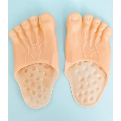 1 Pair Big Foots Tweezers Cartoon Festival Halloween Decor Vinyl Hulk Slippers Shoe Tricks Toy for Carnivals