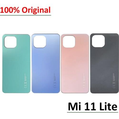 10Pcs 100%Original Replacement Glass Battery Back Cover Case Rear Glass Door Housing with Glue For Xiaomi Mi 11 Lite