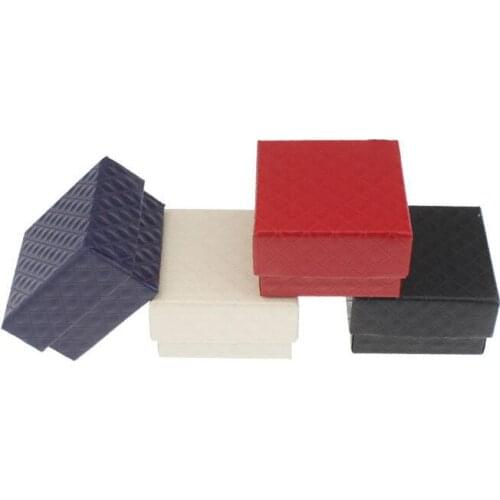 1463pcs/lot 5x5x3cm FREE LOGO Carton Jewelry Box Earrings Rings Gift Boxes 5 Color Jewelry Packing MIXORDER Wholesale