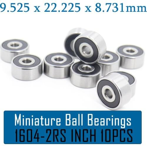 1604 2RS ABEC-1 (10PCS) inch Miniature Ball Bearings 9.525mm x 22.225mm x 8.731mm 1604RS