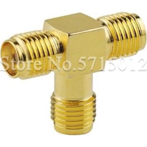 2pcs SMA-KKK RF Coax Adaptor SMA External Thread Radio Frequency Electrical Cable Famale Tee Connector Convertor