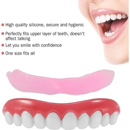 False Cosmetic Dentures Teeth Veneer Upper Set Replacement Dental Tool Perfect Smile Comfort Fit Fake Teeth Oral Hygiene Care