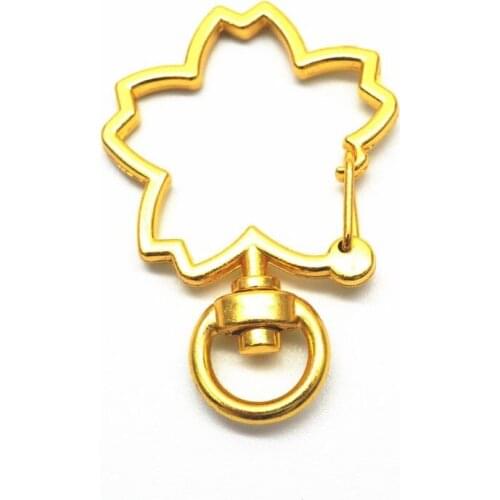 5Pcs Cherry Flower Metal Snap Hook Lobster Clasps Lanyard Keyrings DIY Keychain 652B