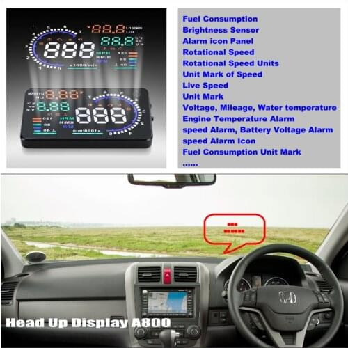Car HUD Head Up Display For Honda CRV/CR-V 2007-2019 AUTO HUD OBD Refkecting Windshield Screen Safe Driving Screen Projector