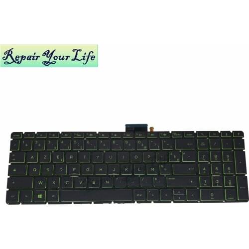 AZERTY LIGHT keyboard for HP ENVY X360 15M 15-BP00 15-BP015 15-BS 15-BW 250 G6 FR French NSK.XDHBQ black kb green keys backlight