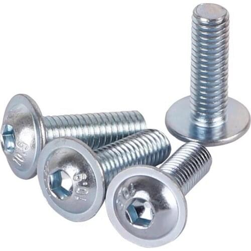 M6 M8 M10 Length 8mm To 30mm Galvanized Carbon Steel Hex Socket Cap Round Screws Bolt Fasteners