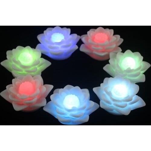 Colorful Gradient Lotus Lamp / Buddhist Temple Energy-saving Small Lamp / Creative Night Light / Buddhist Supplies Tribute Lamp