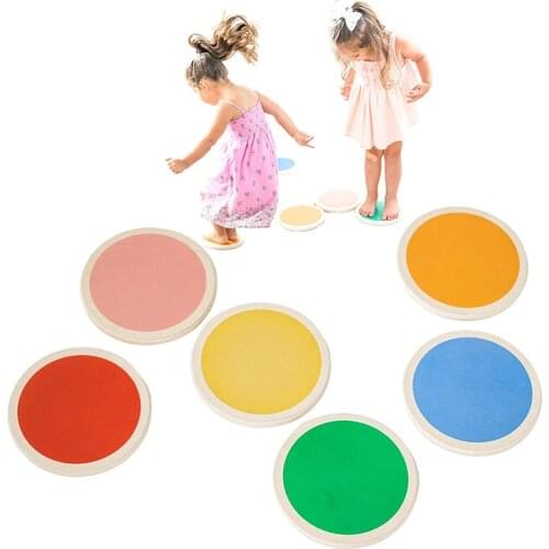 Floor is Lava Wooden Stepping Stones Balance Premium Baltic Birch Wood 6PCS/SET Makes Obstacle Course for Kids Toddlers Toys