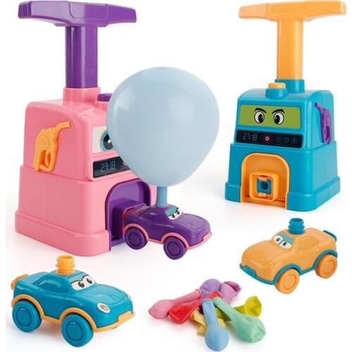 Balloon Powered Cars Balloon Race Car Toy Creative Inflatable Balloon Pump Car Aerodynamic Inertial Car Racer Kit For Kids