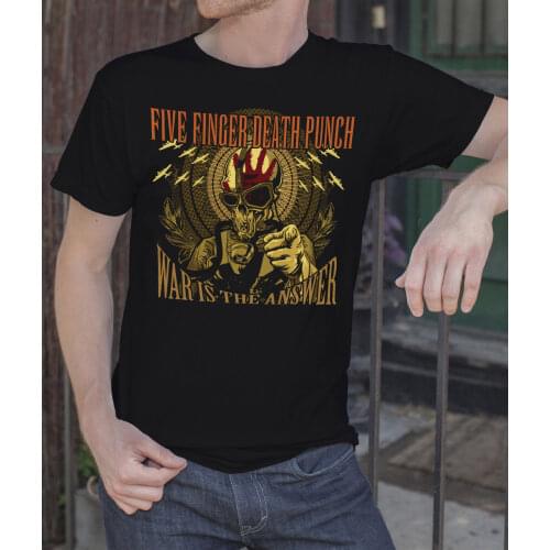 Summer 2019 Short Sleeve Plus Size Death Punch Men Black T-shirt Metal Band FFDP Rock Tee Shirt Tee Shirt