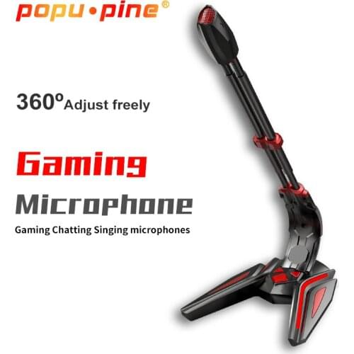 PopuPine Game Microphone USB , Used For Desktop Computer Microphone Volume Adjustment Recording Game Chat Microphone