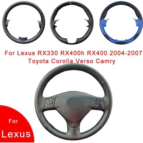 Punch Hand-Stitched Artificial Leather Car Steering Wheel Cover For Lexus RX330 RX400h RX400 2004-2007Toyota Corolla Verso Camry