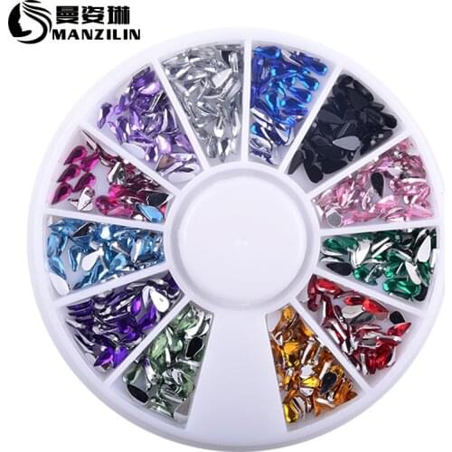 Colorful 2MM 3MM Drop Acrylic Nail Stickers Decoration 3D DIY Nail Art Tips Jewelry Rhinestones Manicure tools