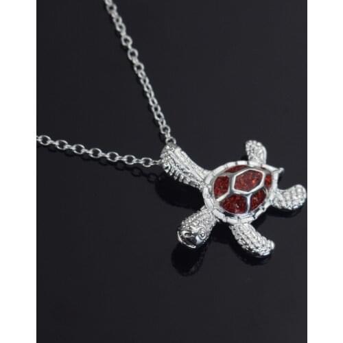 Fashion Blue Sea Turtle Necklaces for Women Female Animal Pendant Necklace Ocean Beach Jewelry Holiday Christmas Gift (5 Colors)