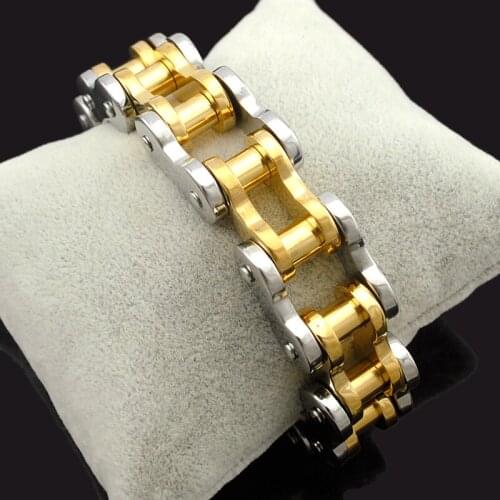 Dolaime 22cm*19mm Cool men heavy stainless steel bike motorcycle bracelet & Mens Punk fashion bracelet jewelry GB1496