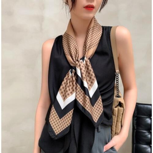 2021 new spring women scarf quality shawl silk fashion scarf headscarf beach sunscreen bag headscarf scarf 90cm*90cm