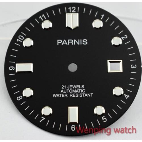 Parnis 32.5mm black dial green luminous fit Miyota 8205/8215 Automatic mechanical movement