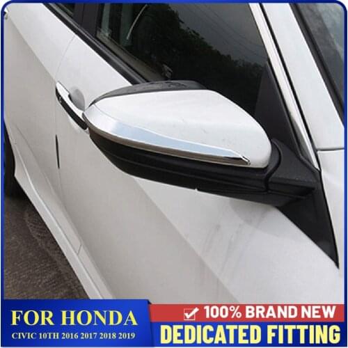 Fit For Honda Civic 10th 2016 2017 2018 2019 Side Door Rearview Mirror Cover Strips Car Accessories