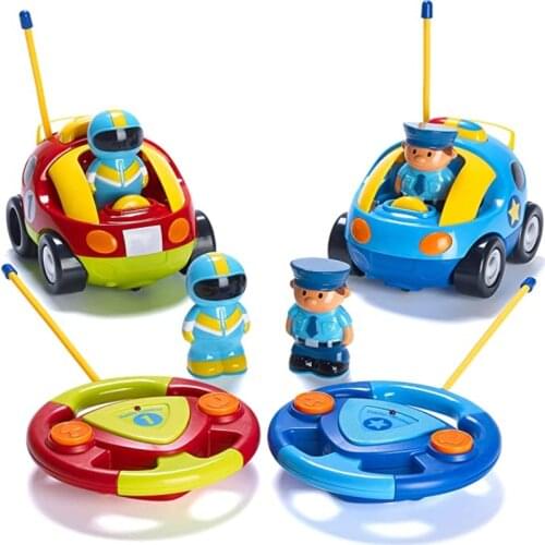 RC Cartoon Race Car Electric Toy Remote Control Car 2-Channel 6.7 Inches 18 Months - 4 Years For Children Gift Music Lights