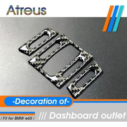 Car-Styling For 2004-2010 5 Series BMW E60 Carbon Fiber Interior Trim Central Air Conditioner Outlet Decoration Frame Cover