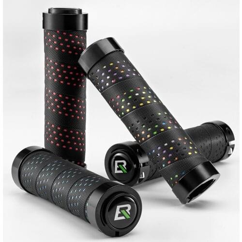 ROCKBROS Bicycle Grips MTB Road Bike Shock Absorption Handlebar Double Lock Ring Handles Anti-slip PU Cuffs Cycling Accessories