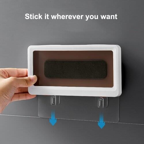 Bathroom Waterproof Phone Case Wall Mounted Touch Screen Phone Storage Pouch Mobile Self-Adhesive Shower Toilet Kitchen Shelves