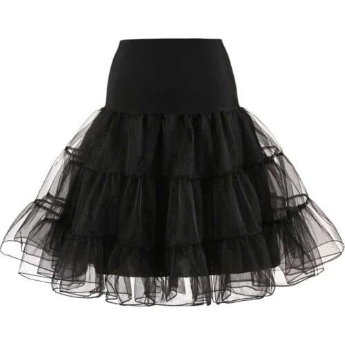 100pcs 2019 Tutu Skirt swing Rockabilly Petticoat Underskirt fluffy pettiskirt for Wedding Bridal Vintage 50s Women Ball Gown