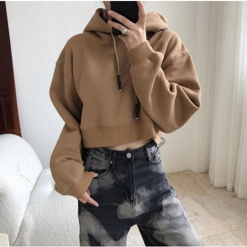 Winter Hoodies Woman Fleece Long Sleeve Pullover Female Thick Woman Sweatshirts