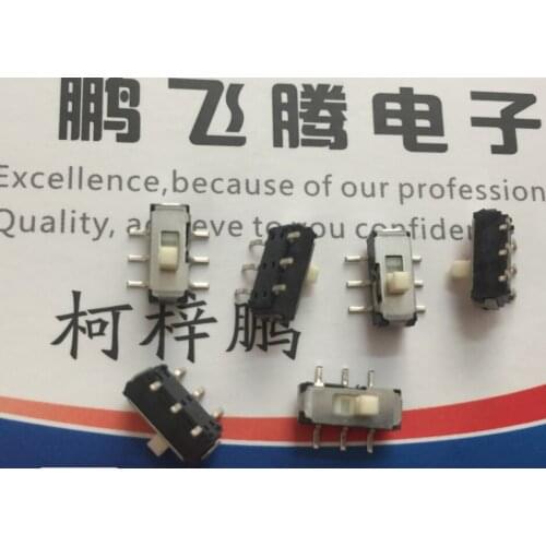 10PCS/lot South Korea DVD commonly used switch toggle switch 6-pin 2 gear dual-row vertical sliding switch power switch
