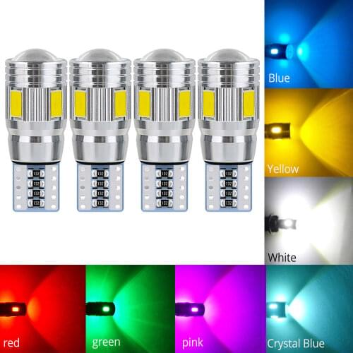 10X T10 Bright Turn Signal Brake Lights Plate Led Dome Reading Light Canbus 194 W5W LED Car Parking Lights White Car Side Bulbs