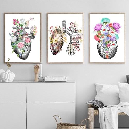 3 pieces Anatomical Organ Vintage Human Anatomy diamond painting Full Diamond Embroidery Mosaic Brain Heart Lung Anatomy MM057