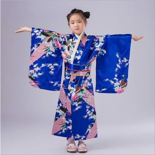 5 Colors Children Yukata Obi Vintage Japanese Grils Kimono Kids Yukata Haori Dress Traditional Japanese Kimono Free Shipping