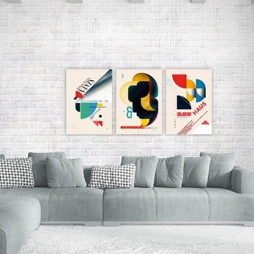 Abstract 3 piece set print copper gray wall art print image contemporary print gallery wall poster decoration gift