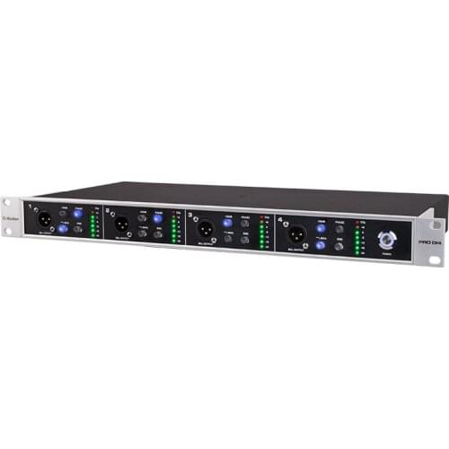 Alctron PRO DI4 standard IU rack 4 channel active DI box for studio or stage performance,designed to converts high-Z to low Z