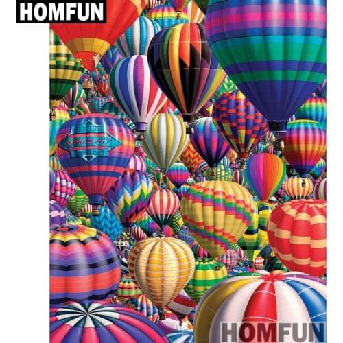 HOMFUN 5D Diamond "hot air balloon" Diamond Embroidery Full Round/ Square Diy Diamond Painting Cross Stitch Home Decor A00996