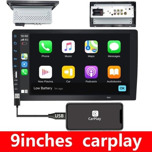 1DIN Car Radio 9 inch Touch Screen 1din Multimedia Video Player Bluetooth USB Audio System for Apple Carplay Auto MP5