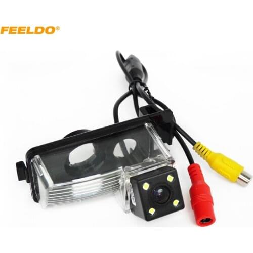 FEELDO Car Rear View Camera With LED Lights For Nissan Tiida/Livina/Geniss/Versa HB/GT-R Reverse Camera#4032