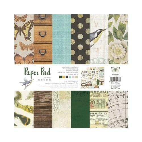 10inch Retro Garden scrapbook paper Origami Background Pape DIY flower border deco tag card making happy plan craft